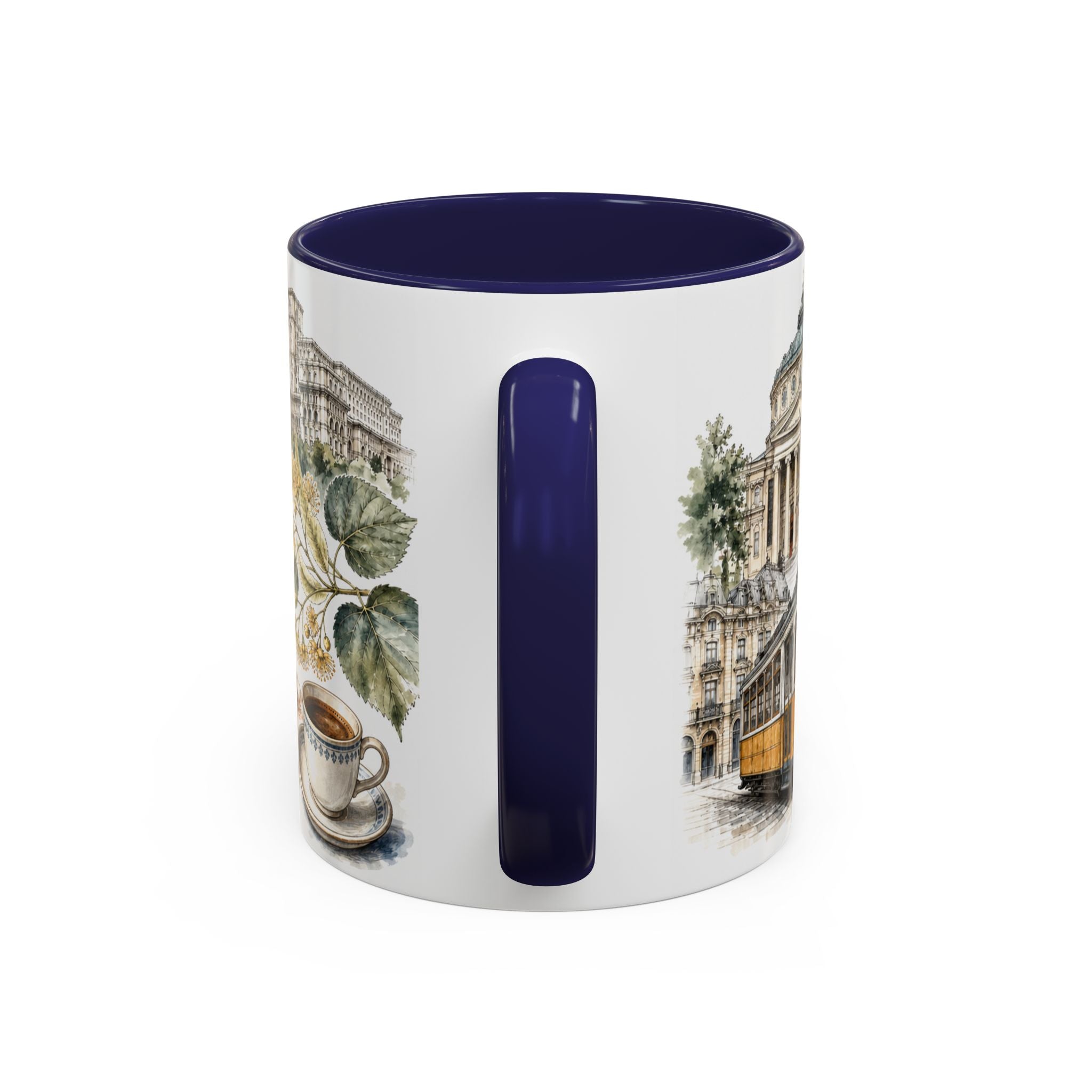 Bucharest Coffee Mug | Romania Travel Souvenir | Vintage Illustrated City Gift | 11 oz 15 oz Accent Mug