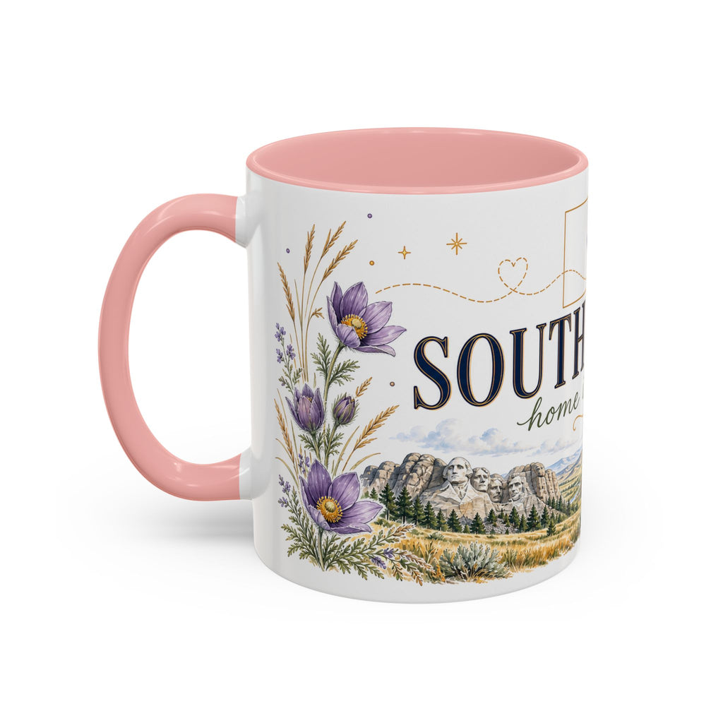 South Dakota State Map Mug | Botanical Accents, Homesick Gift (11oz or 15oz)