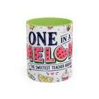 One in a Melon Coffee Mug | Sweetest Teacher Appreciation Gift | Accent Color Ceramic 11oz 15oz
