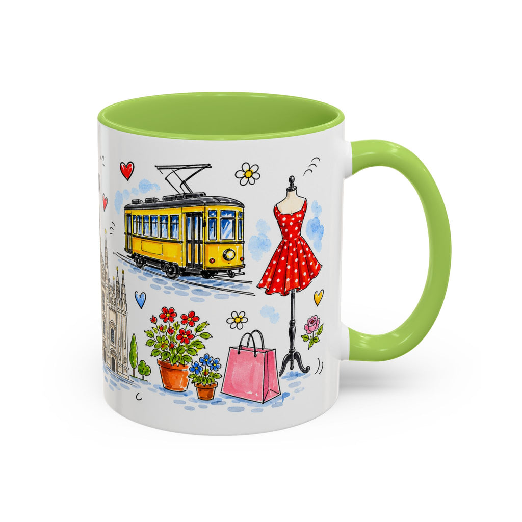 Milan Travel Mug | European City Souvenir Accent Coffee Mug | 11oz 15oz Ceramic Cup