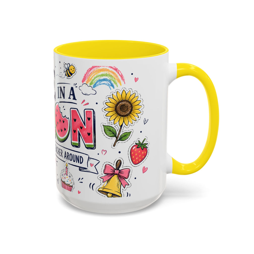 One in a Melon Coffee Mug | Sweetest Teacher Appreciation Gift | Accent Color Ceramic 11oz 15oz