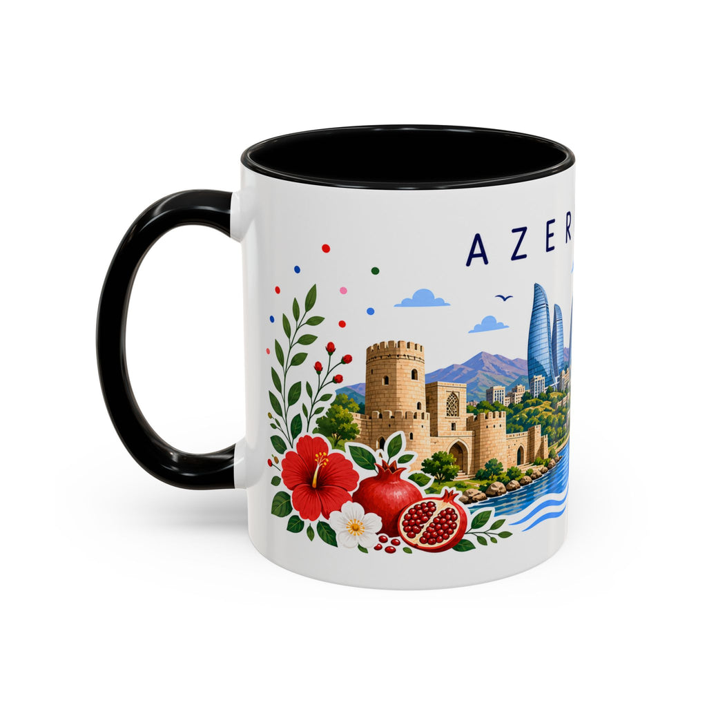Azerbaijan Coffee Mug | Travel Souvenir Accent Mug | Place Gift Ceramic Cup 11oz 15oz