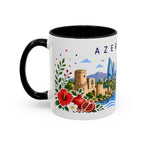 Azerbaijan Coffee Mug | Travel Souvenir Accent Mug | Place Gift Ceramic Cup 11oz 15oz