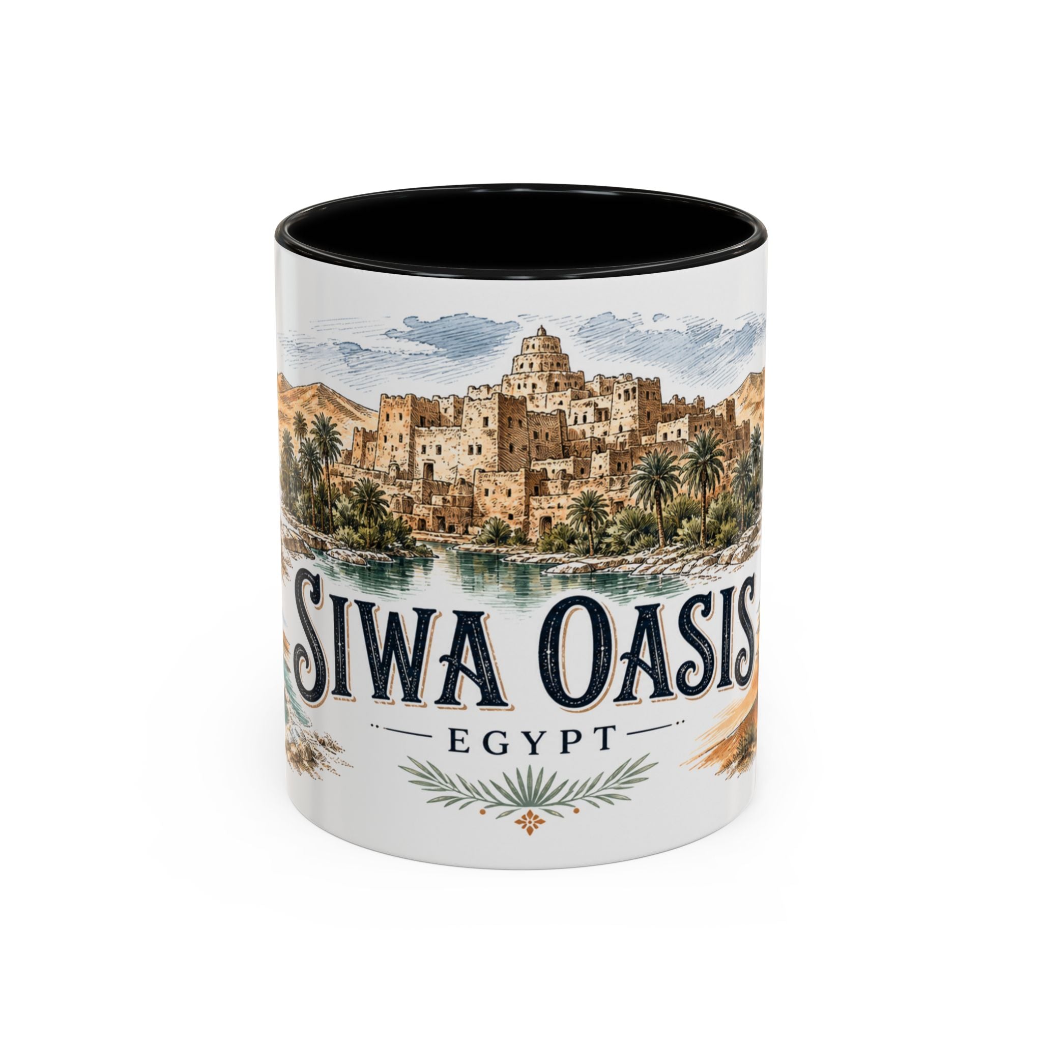 Siwa Oasis Mug, Egypt Travel Souvenir, Bucket List Gift, Accent Ceramic Coffee Mug 11oz 15oz