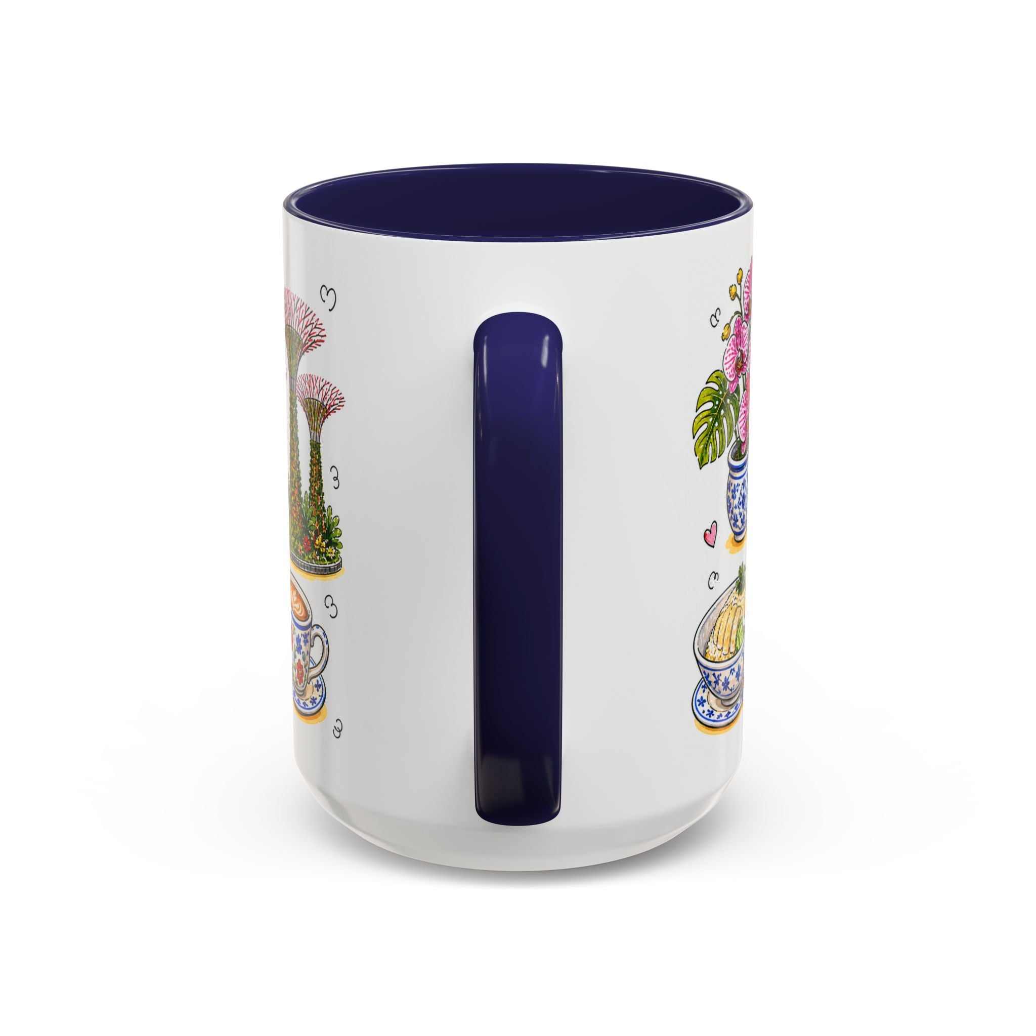 Singapore Illustrated Travel Mug | City Souvenir Accent Coffee Mug | 11oz 15oz Ceramic Cup