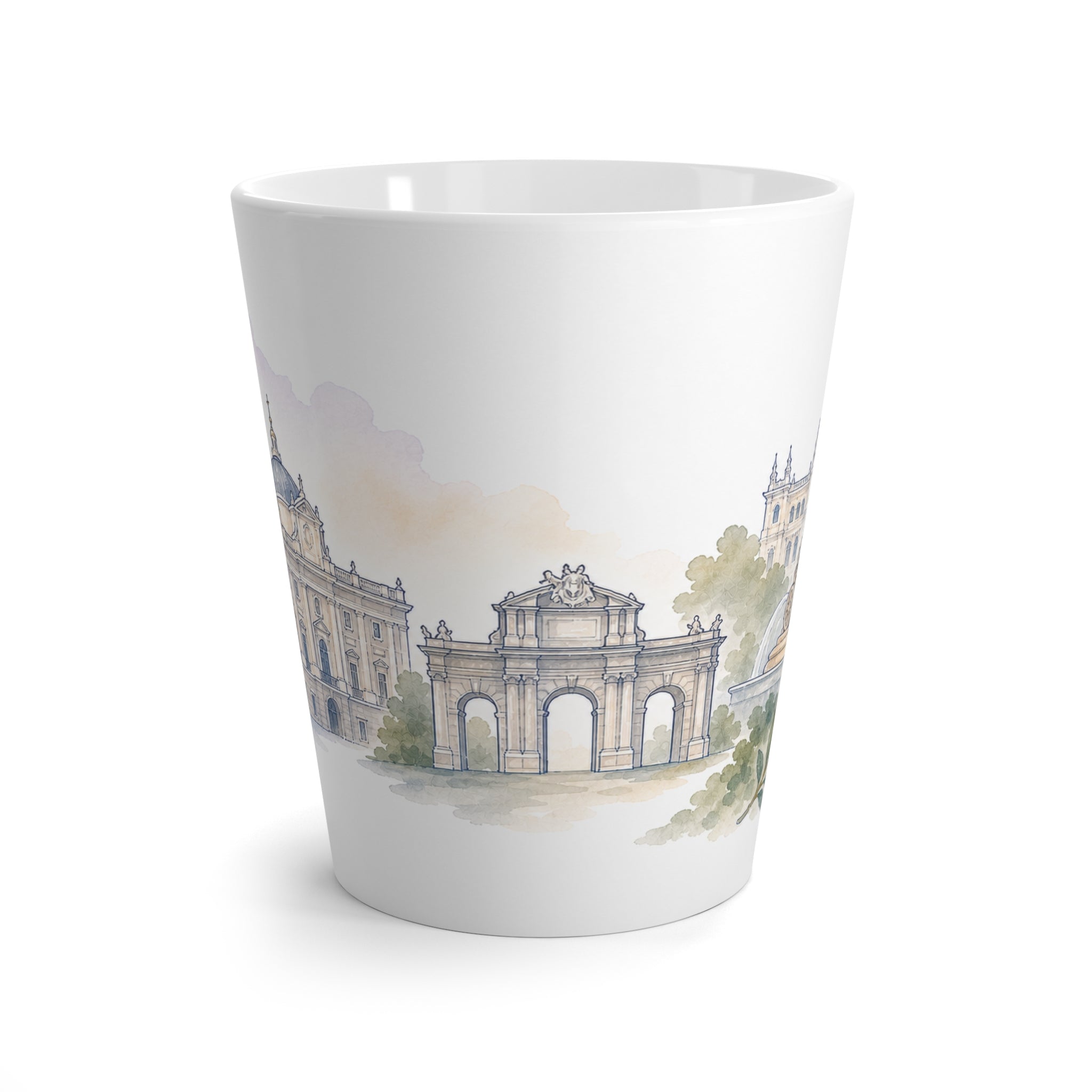 Madrid Latte Mug | Watercolor City Travel Mug | 12 oz Ceramic Souvenir Gift