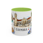 Coimbra Illustrated Travel Mug | City Souvenir Accent Coffee Mug | 11oz 15oz Ceramic Cup