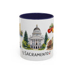 Sacramento Illustrated Travel Mug | City Souvenir Accent Coffee Mug | 11oz 15oz Ceramic Cup