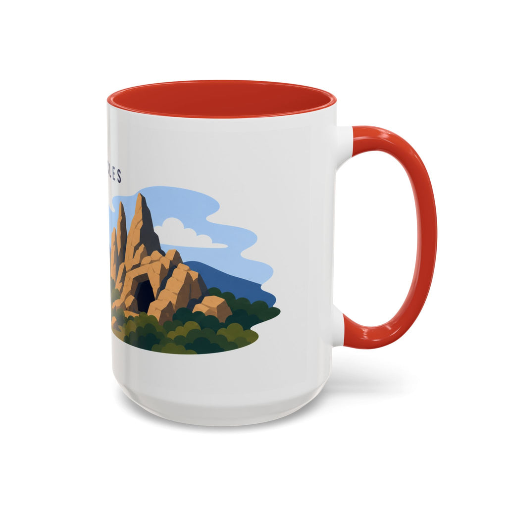 Pinnacles National Park Coffee Mug | Solid Color Block Park Souvenir | 11oz 15oz Accent Mug