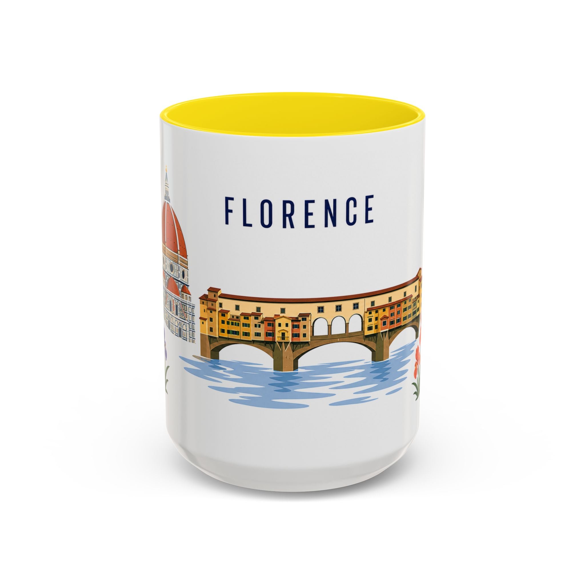 Florence Coffee Mug | Italy Travel Souvenir | Porcelain Decal City Gift | 11oz 15oz Accent Mug