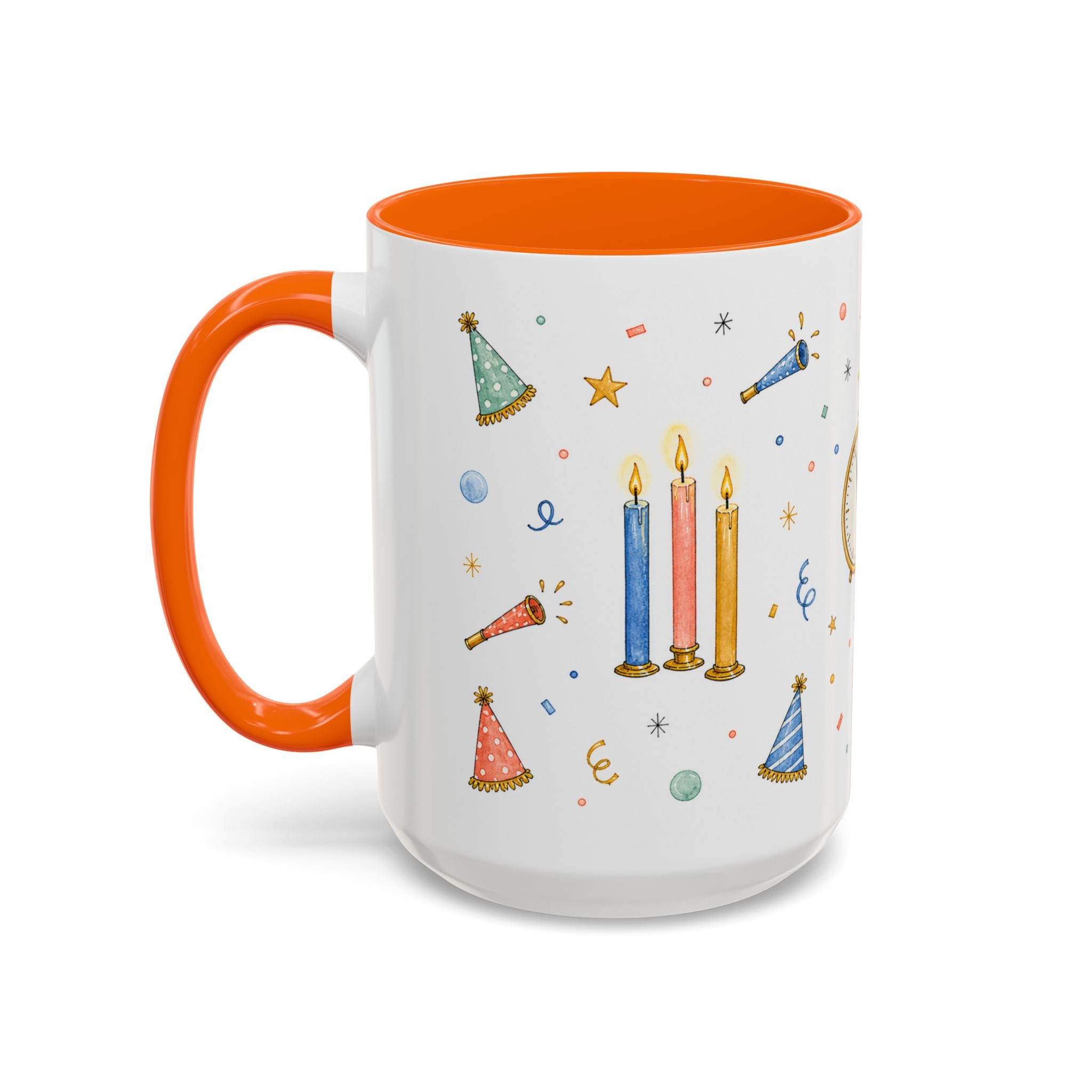 New Year Midnight Mug | Candle Firework Watercolor Party Gift | Accent Cup 11oz 15oz