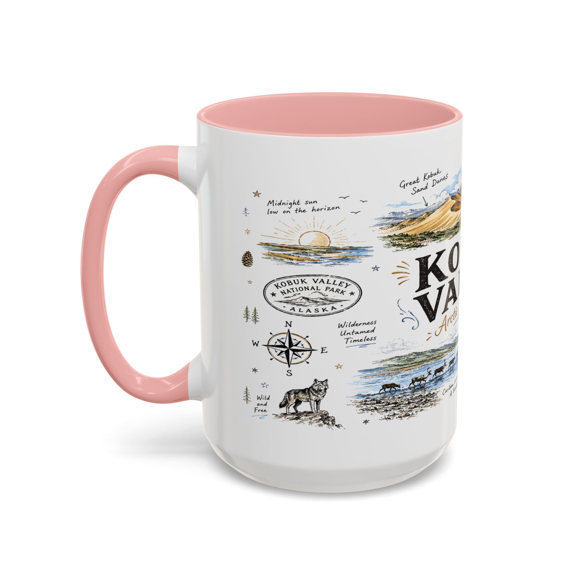 Kobuk Valley National Park Coffee Mug | Alaska Arctic Sand Dunes Gift | Accent Color Ceramic 11oz 15oz