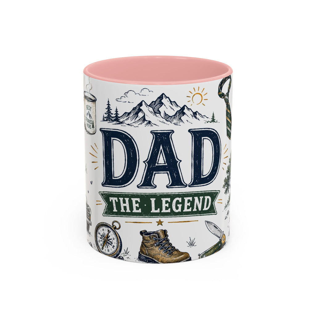 Dad The Legend Coffee Mug | Father's Day Gift for Dad | Accent Color Ceramic 11oz 15oz