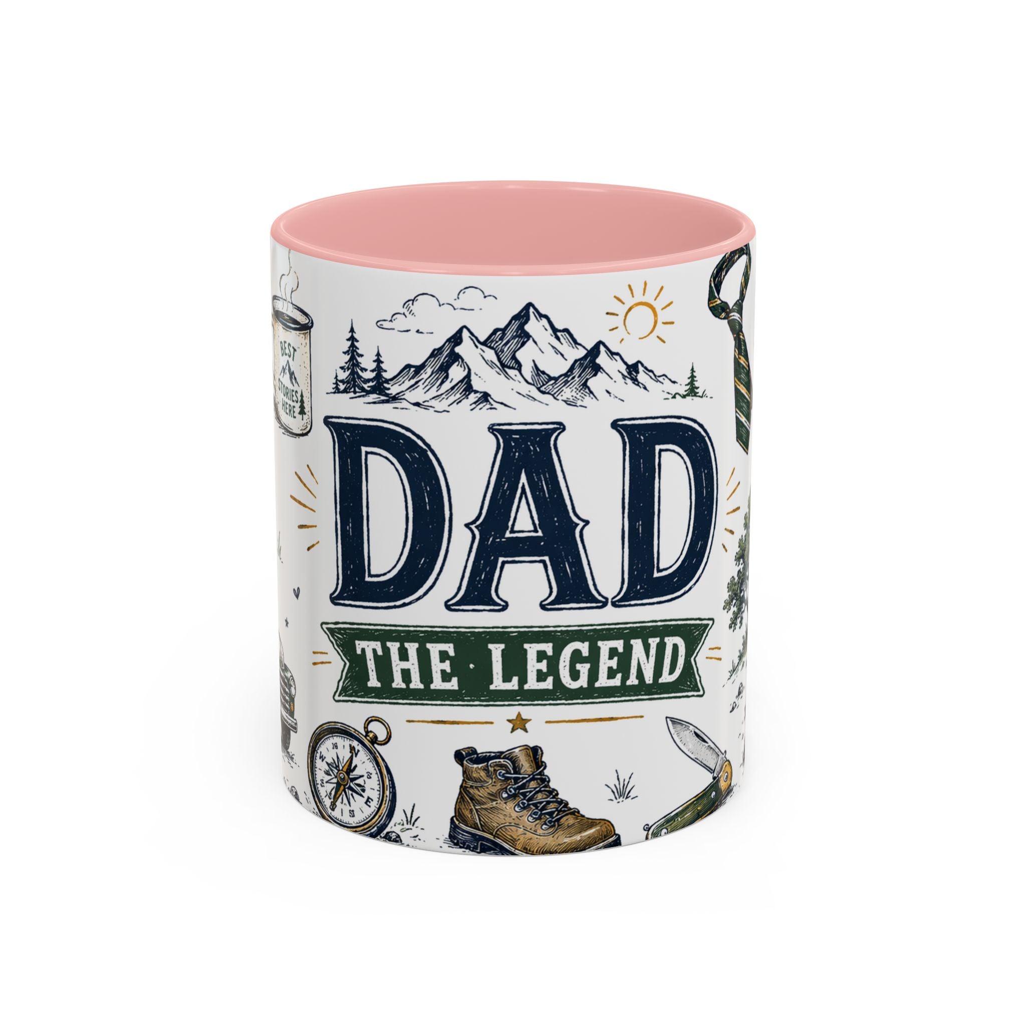Dad The Legend Coffee Mug | Father's Day Gift for Dad | Accent Color Ceramic 11oz 15oz