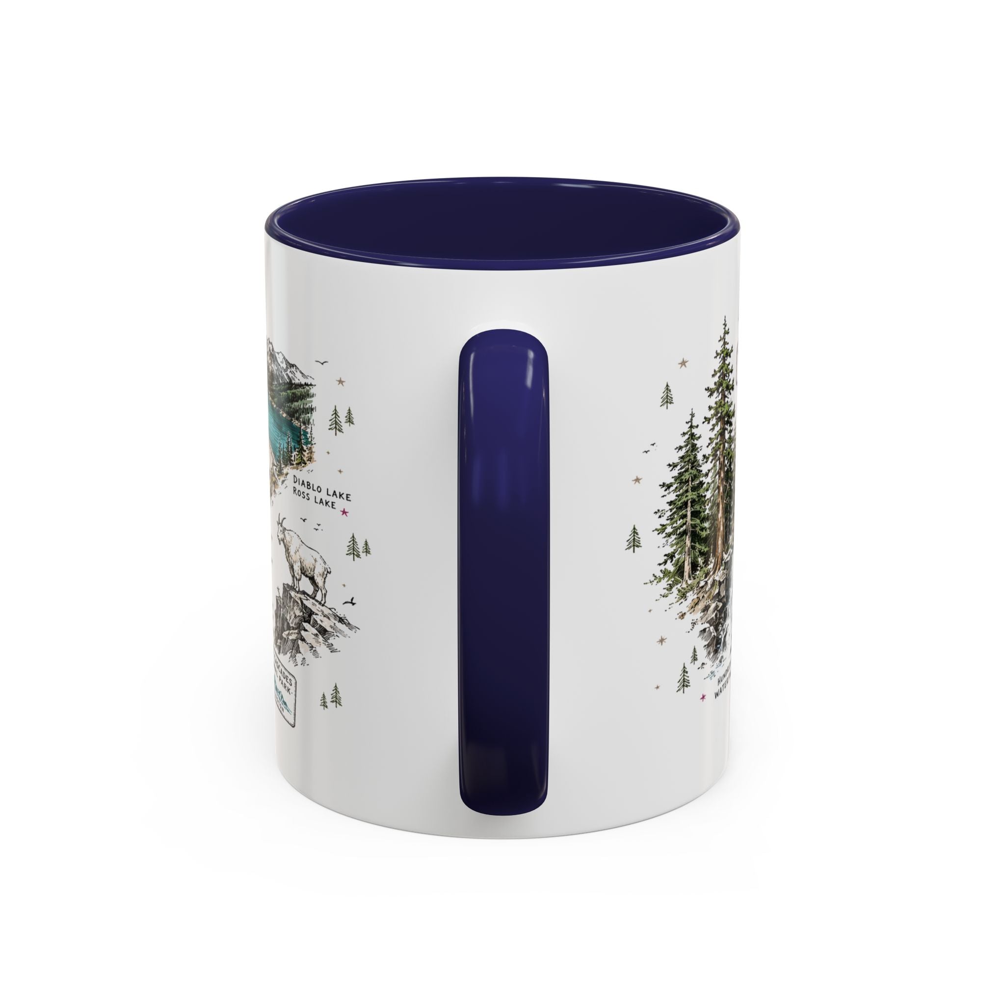 North Cascades National Park Coffee Mug | Washington Alpine Glacier Hiking Gift | Accent Color Ceramic 11oz 15oz