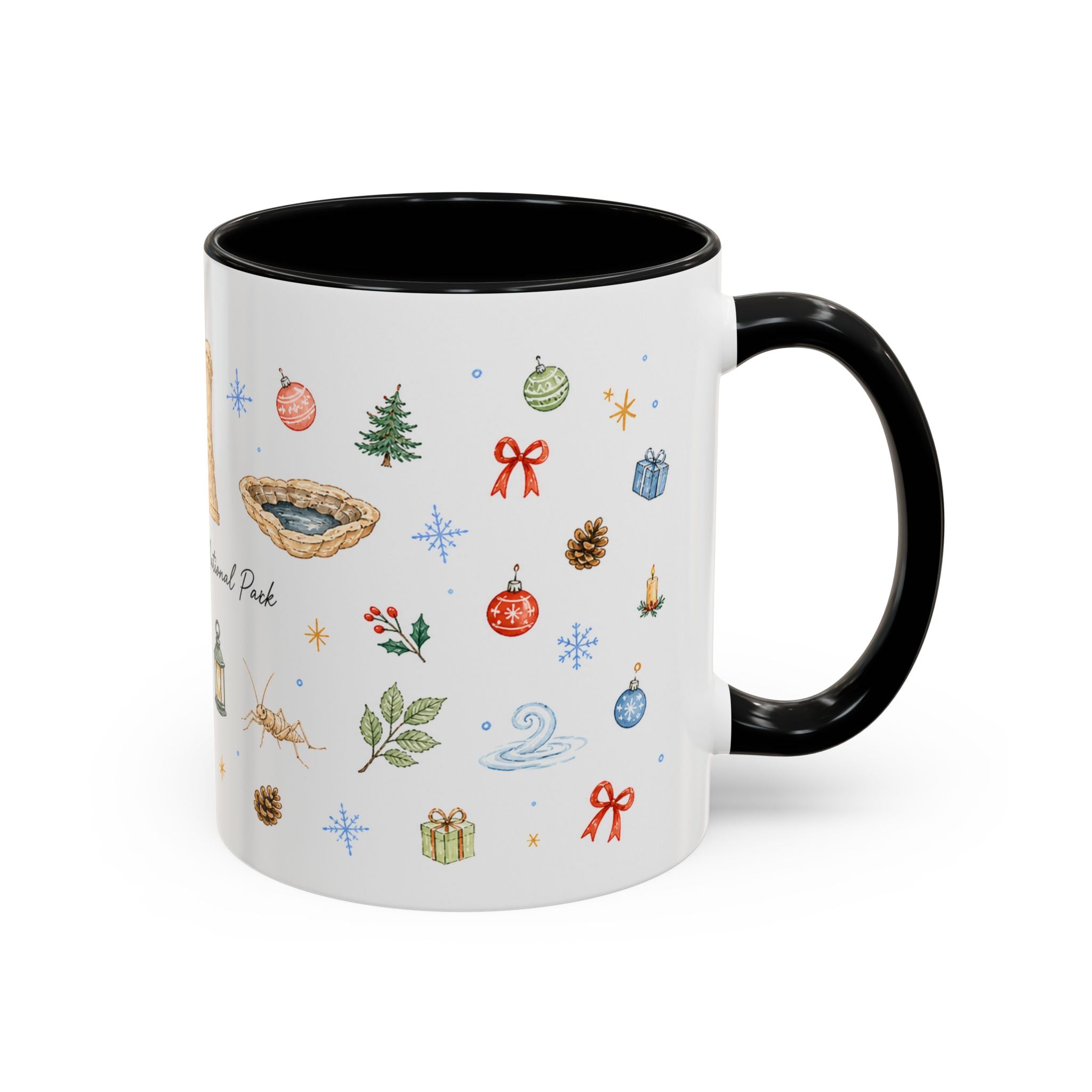 Mammoth Cave National Park Christmas Mug | Watercolor Travel Souvenir | Holiday Gift | Accent Ceramic Coffee Cup 11oz 15oz