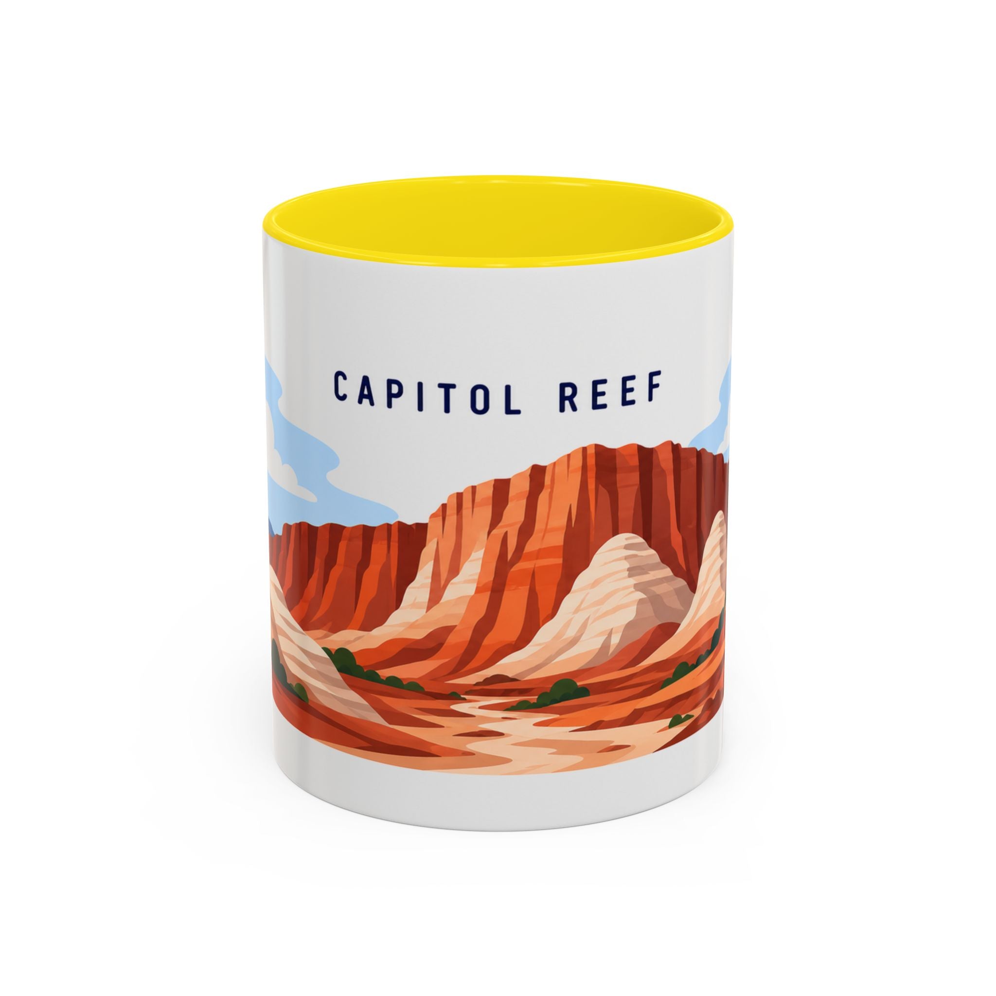 Capitol Reef National Park Coffee Mug | Solid Color Block Park Souvenir | 11oz 15oz Accent Mug
