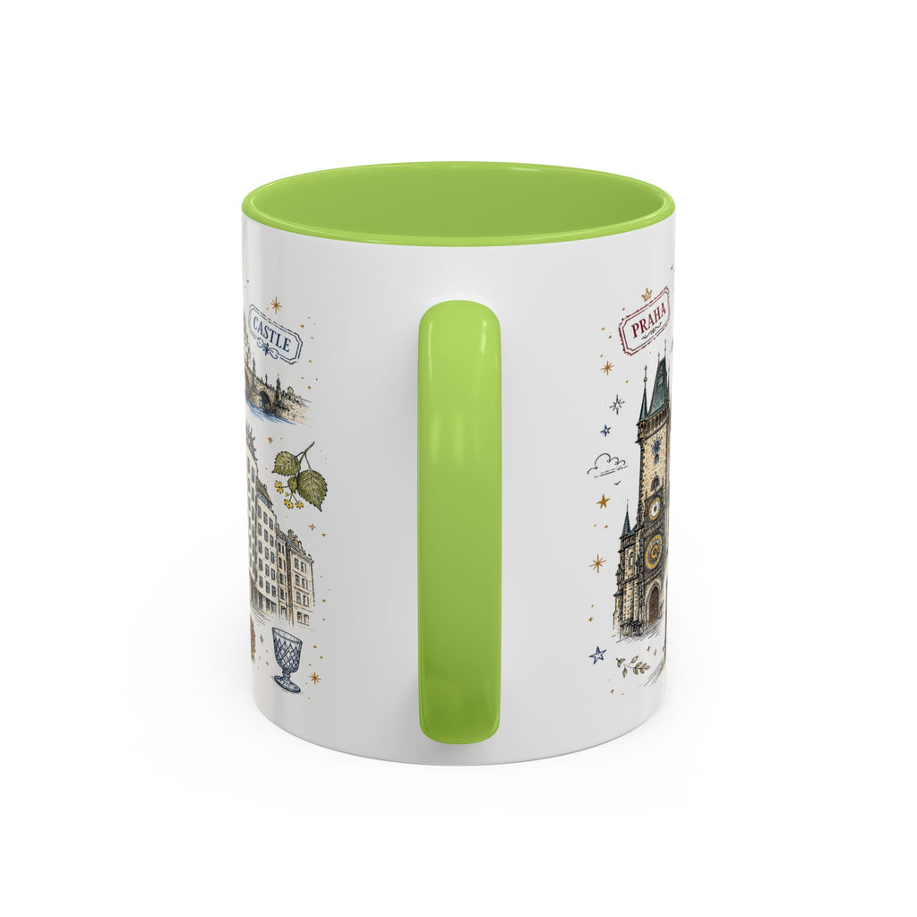 Prague Coffee Mug | Czech Republic Souvenir Travel Gift | Accent Color Ceramic 11oz 15oz