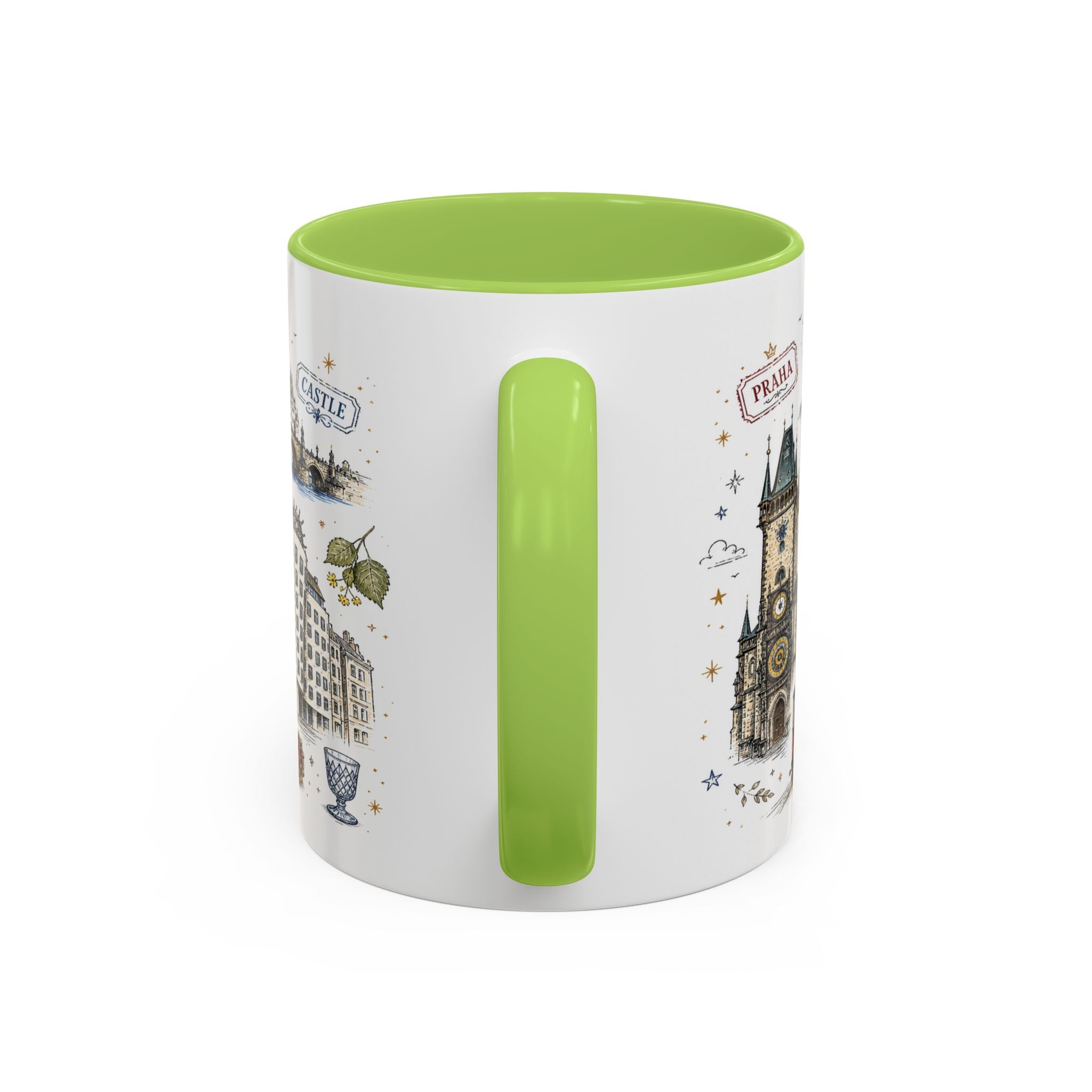 Prague Coffee Mug | Czech Republic Souvenir Travel Gift | Accent Color Ceramic 11oz 15oz