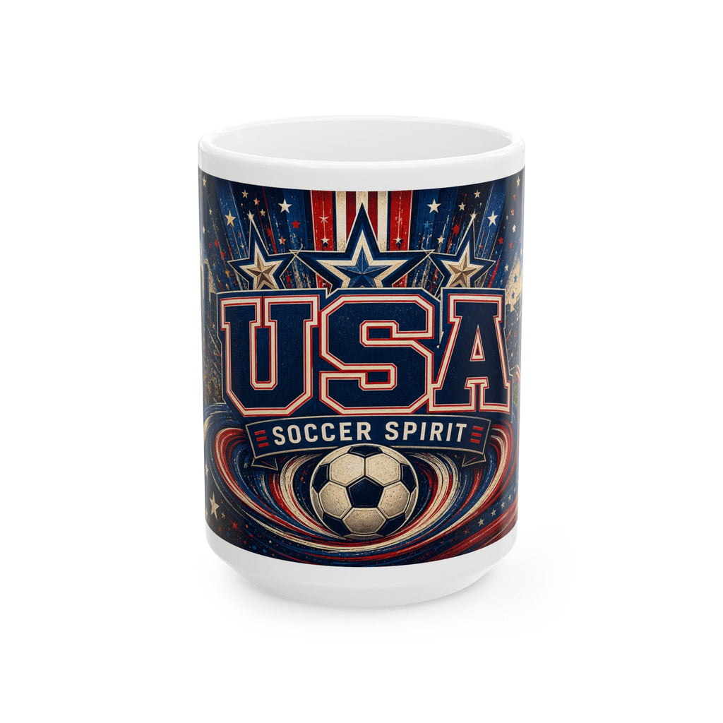 USA Soccer Spirit Coffee Mug | Soccer Fan Gift | Ceramic 11oz 15oz Match Day Cup
