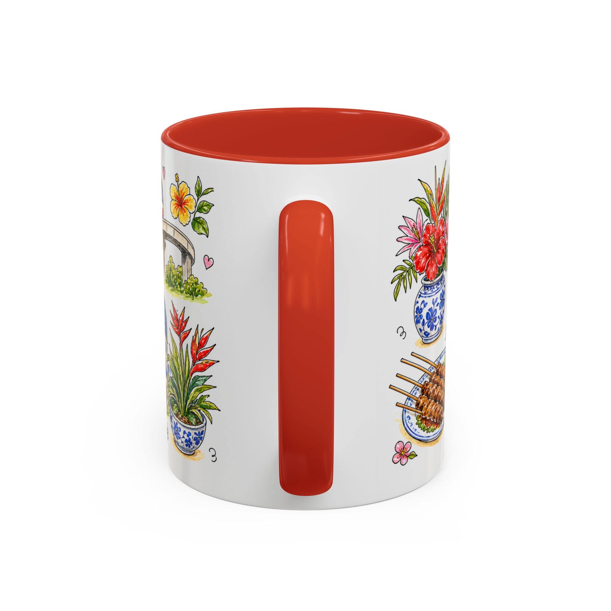 Kuala Lumpur Illustrated Travel Mug | City Souvenir Accent Coffee Mug | 11oz 15oz Ceramic Cup