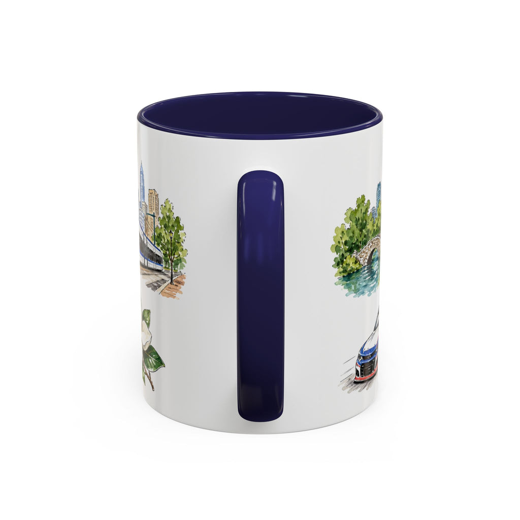 Charlotte Illustrated Travel Mug | City Souvenir Accent Coffee Mug | 11oz 15oz Ceramic Cup