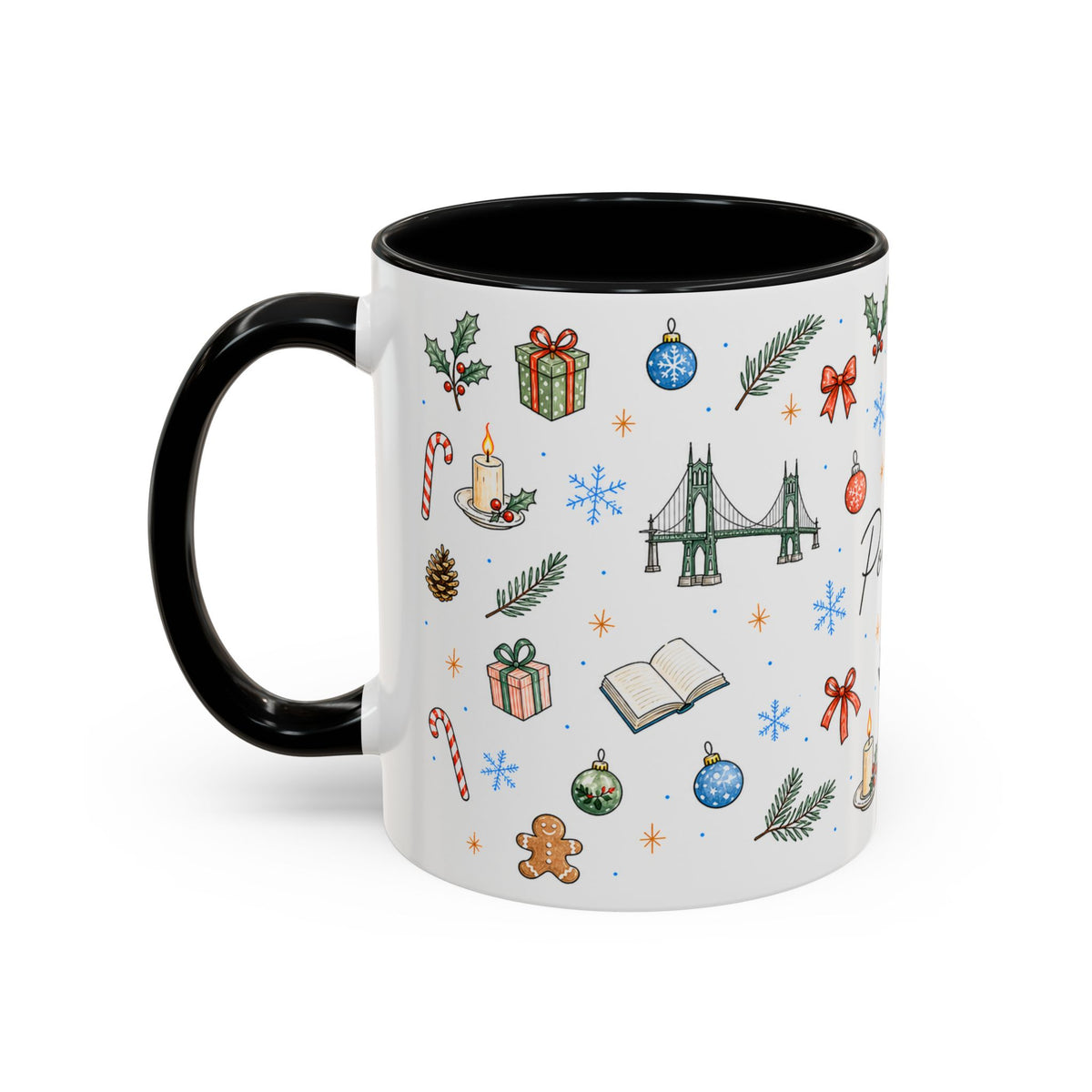 Portland Christmas Watercolor Mug | City Souvenir Coffee Cup (11oz 15oz)
