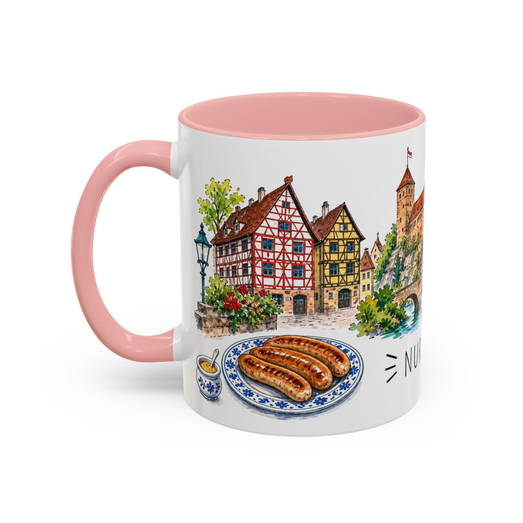 Nuremberg Illustrated Travel Mug | City Souvenir Accent Coffee Mug | 11oz 15oz Ceramic Cup