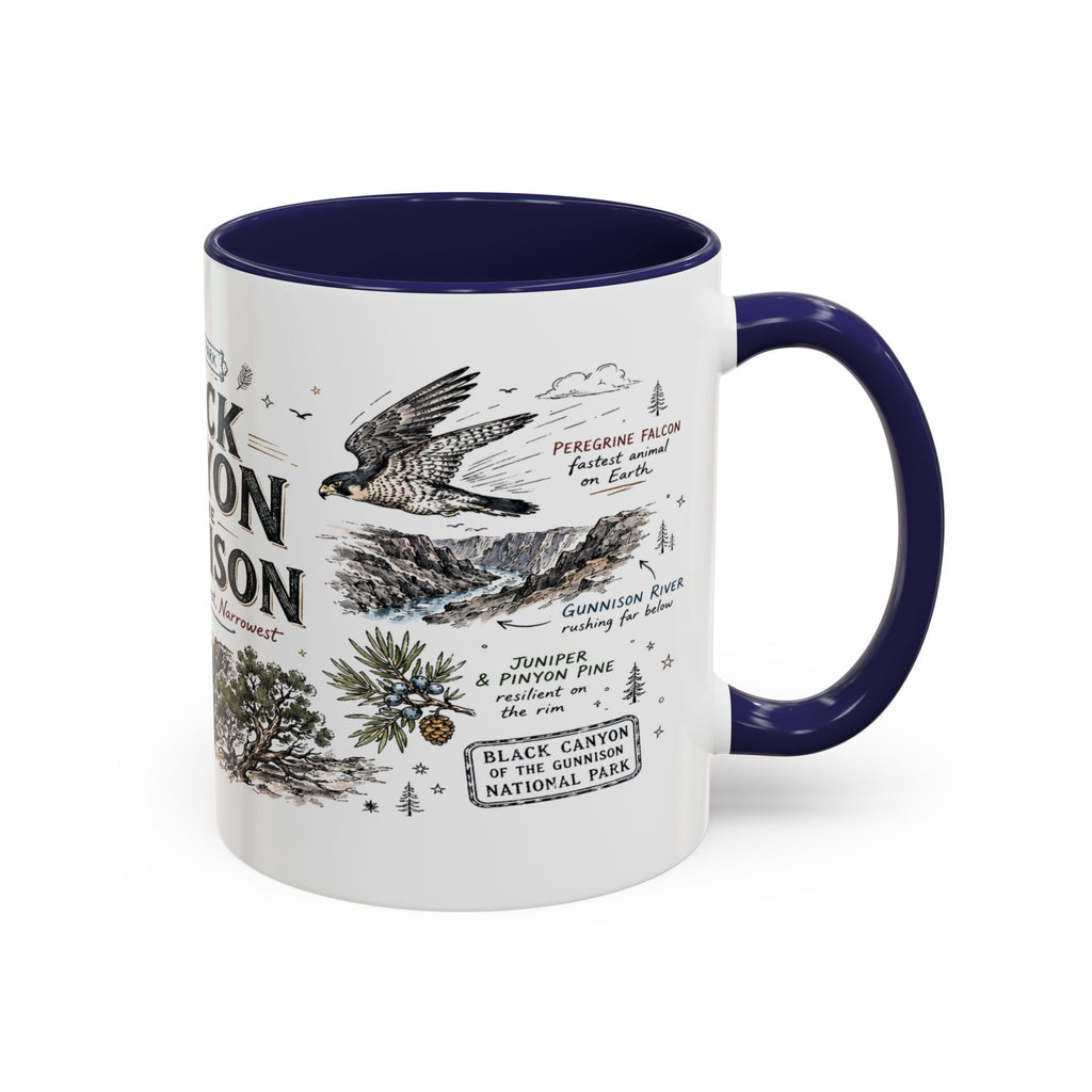 Black Canyon of the Gunnison National Park Coffee Mug | Colorado Deep Canyon Hiking Gift | Accent Color Ceramic 11oz 15oz