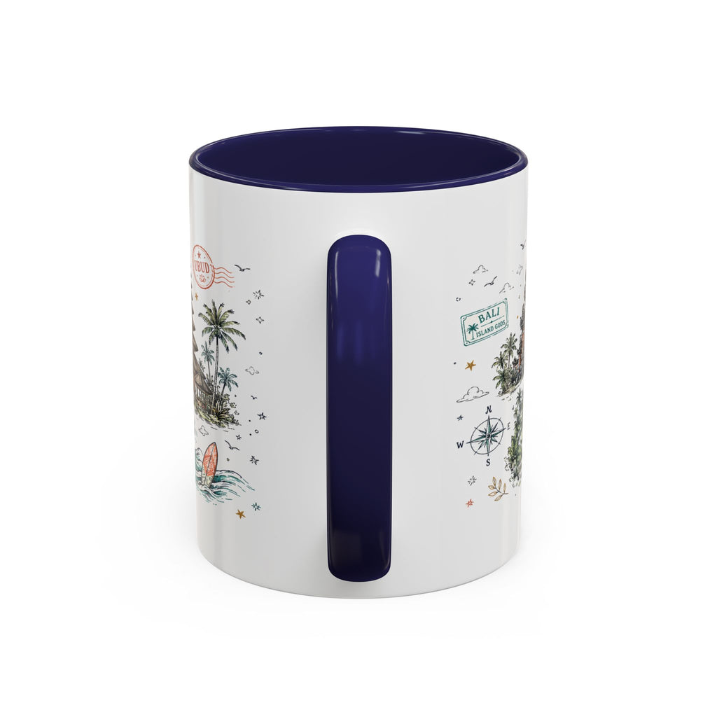 Bali Coffee Mug | Indonesia Souvenir Travel Gift | Accent Color Ceramic 11oz 15oz