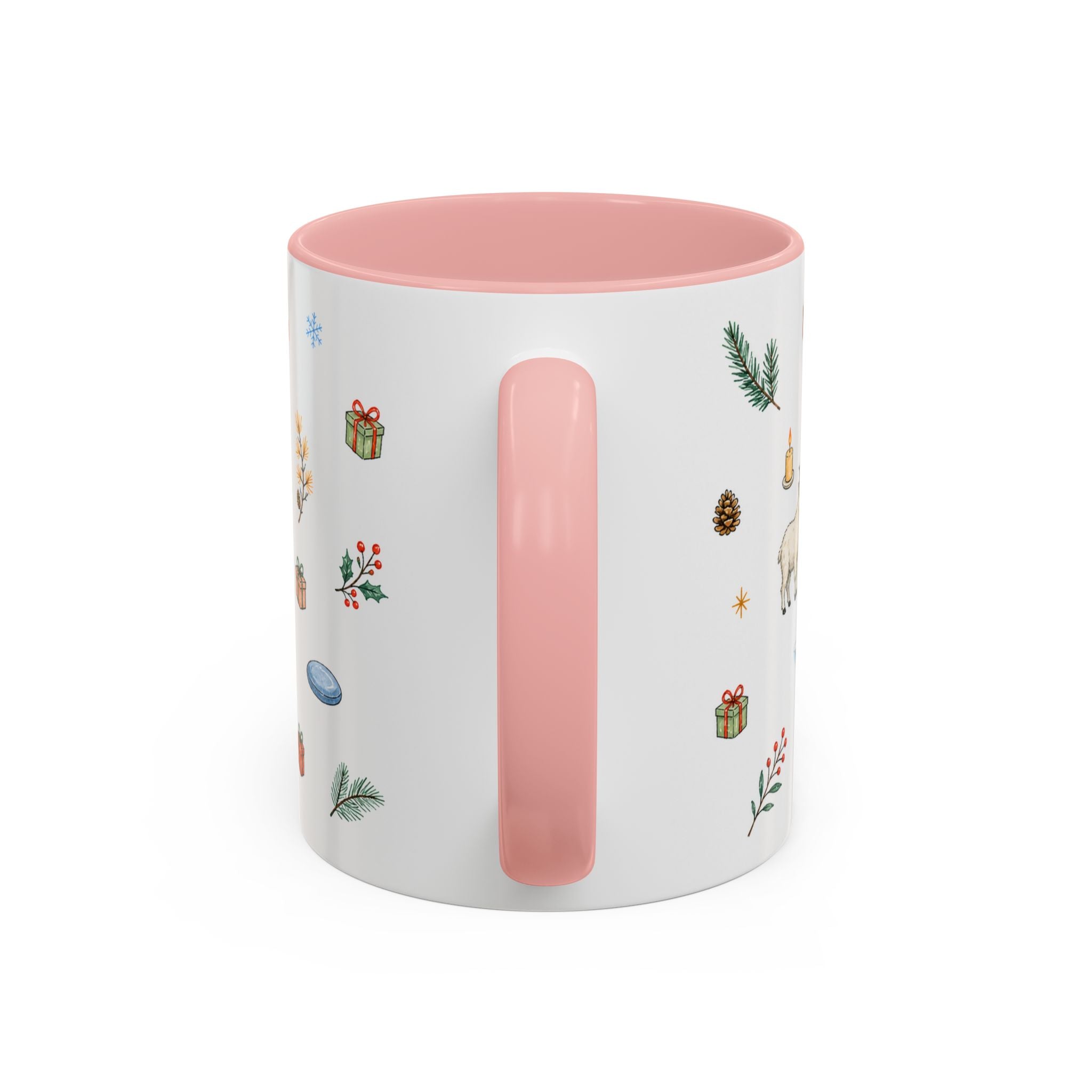 Banff Lake Louise Christmas Mug | Watercolor Travel Souvenir | Holiday Gift | Accent Ceramic Coffee Cup 11oz 15oz