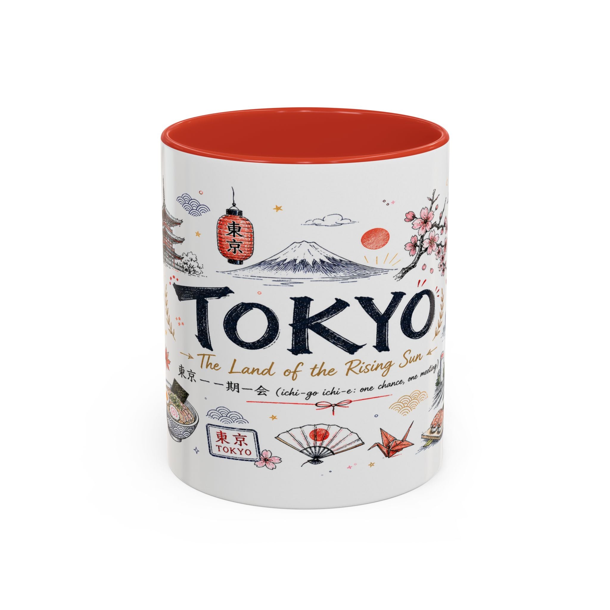 Tokyo Coffee Mug | Japan Souvenir Travel Gift | Accent Color Ceramic 11oz 15oz