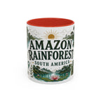 Amazon Rainforest Coffee Mug | Travel Destination Souvenir Gift | Accent Color Ceramic 11oz 15oz