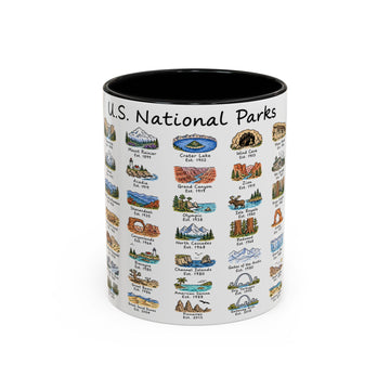 63 National Parks Mug | U.S. Parks Coffee Cup | Park Bucket List Gift | Road Trip Hiking Camping Souvenir