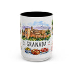 Granada Illustrated Travel Mug | City Souvenir Accent Coffee Mug | 11oz 15oz Ceramic Cup