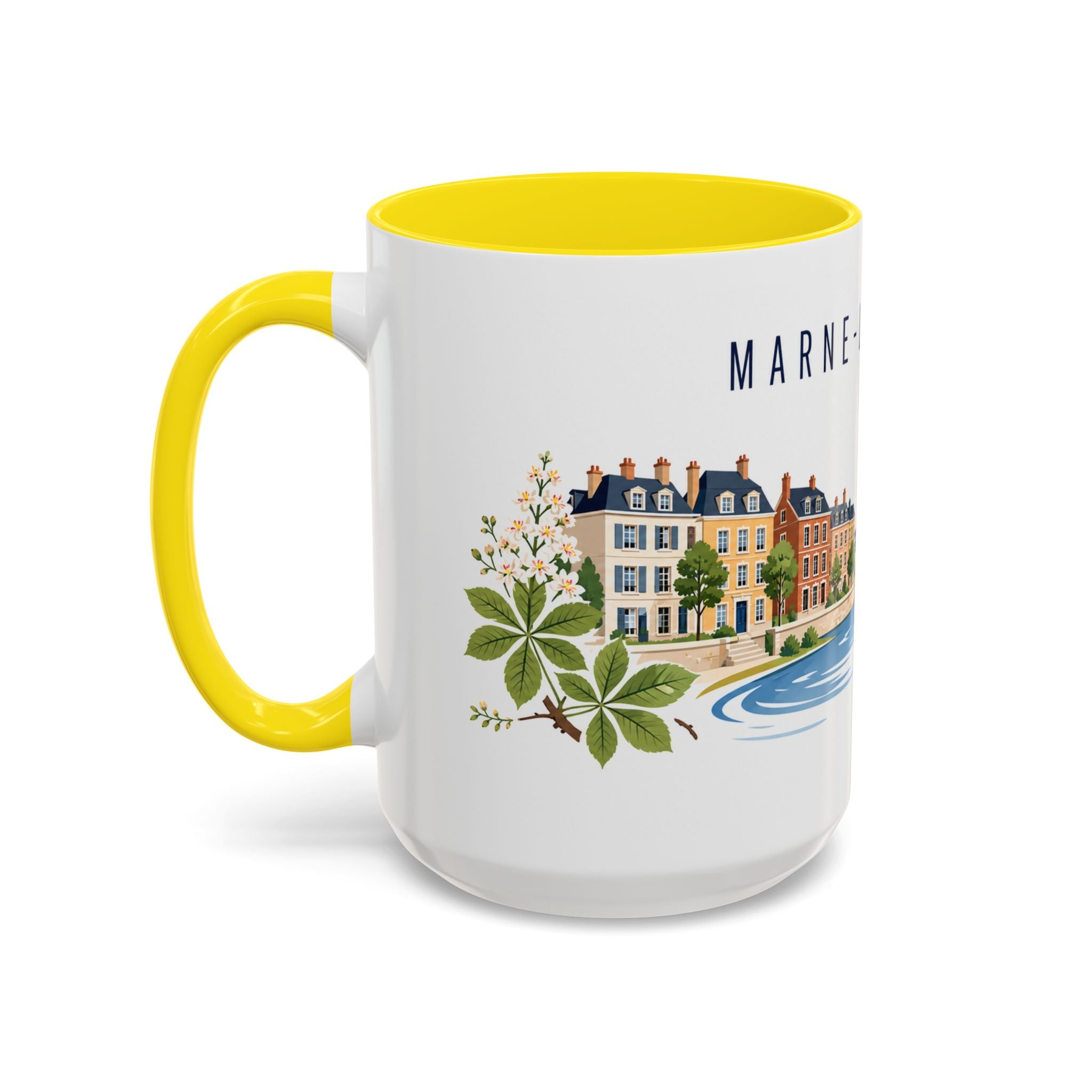Marne-La-Vallée Coffee Mug | France Travel Souvenir | Porcelain Decal City Gift | 11oz 15oz Accent Mug