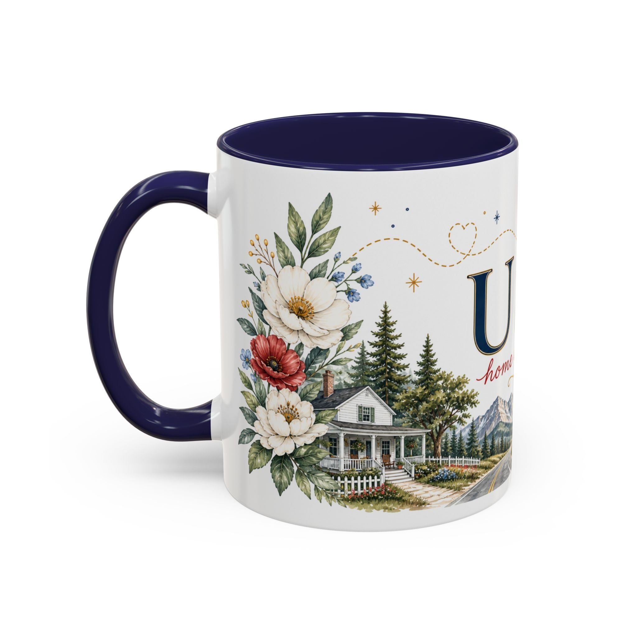 USA Home Country Mug | Moving Away Gift | Long Distance Friendship | 11 oz 15 oz Accent Mug