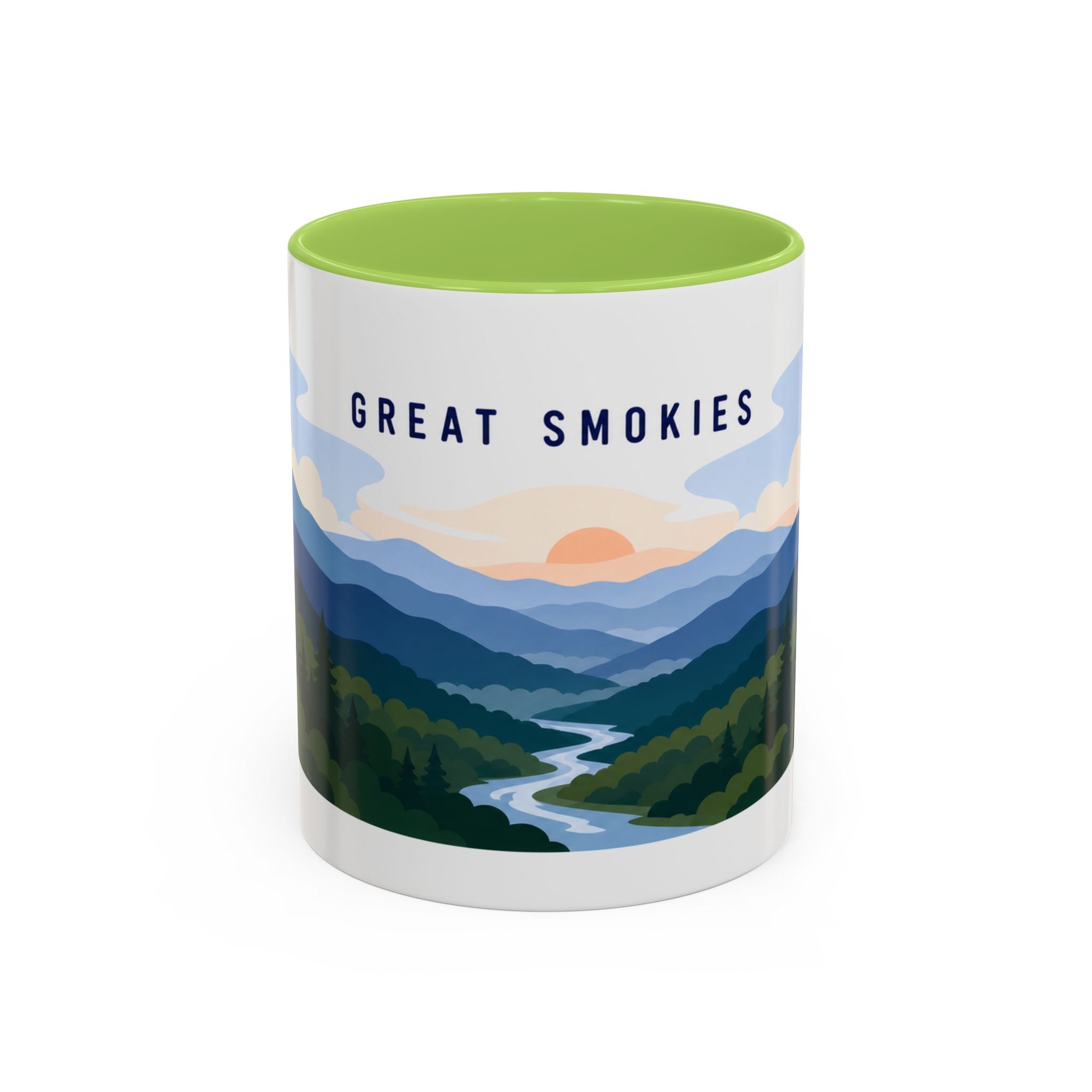 Great Smoky Mountains National Park Coffee Mug | Solid Color Block Park Souvenir | 11oz 15oz Accent Mug