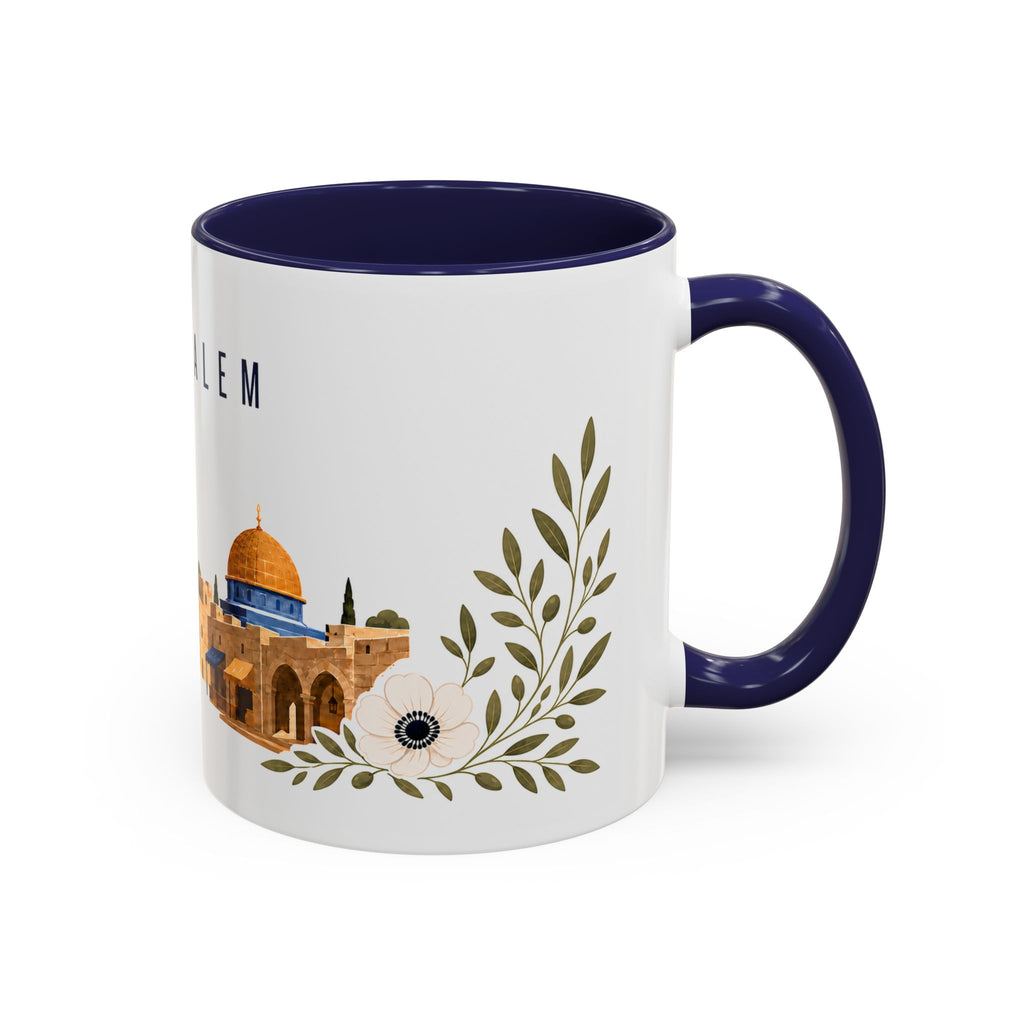 Jerusalem Coffee Mug | Israel Travel Souvenir | Porcelain Decal City Gift | 11oz 15oz Accent Mug