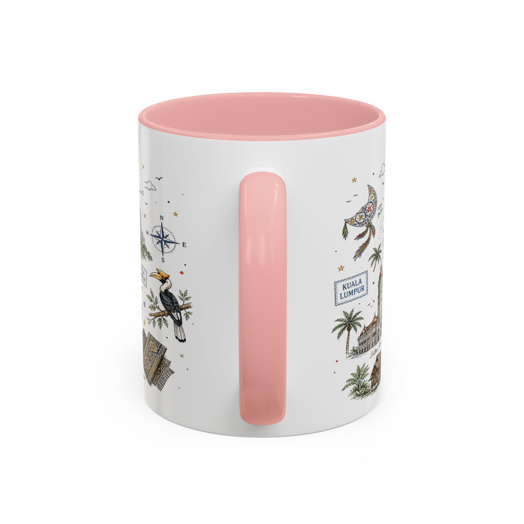 Kuala Lumpur Coffee Mug | Malaysia Souvenir Travel Gift | Accent Color Ceramic 11oz 15oz