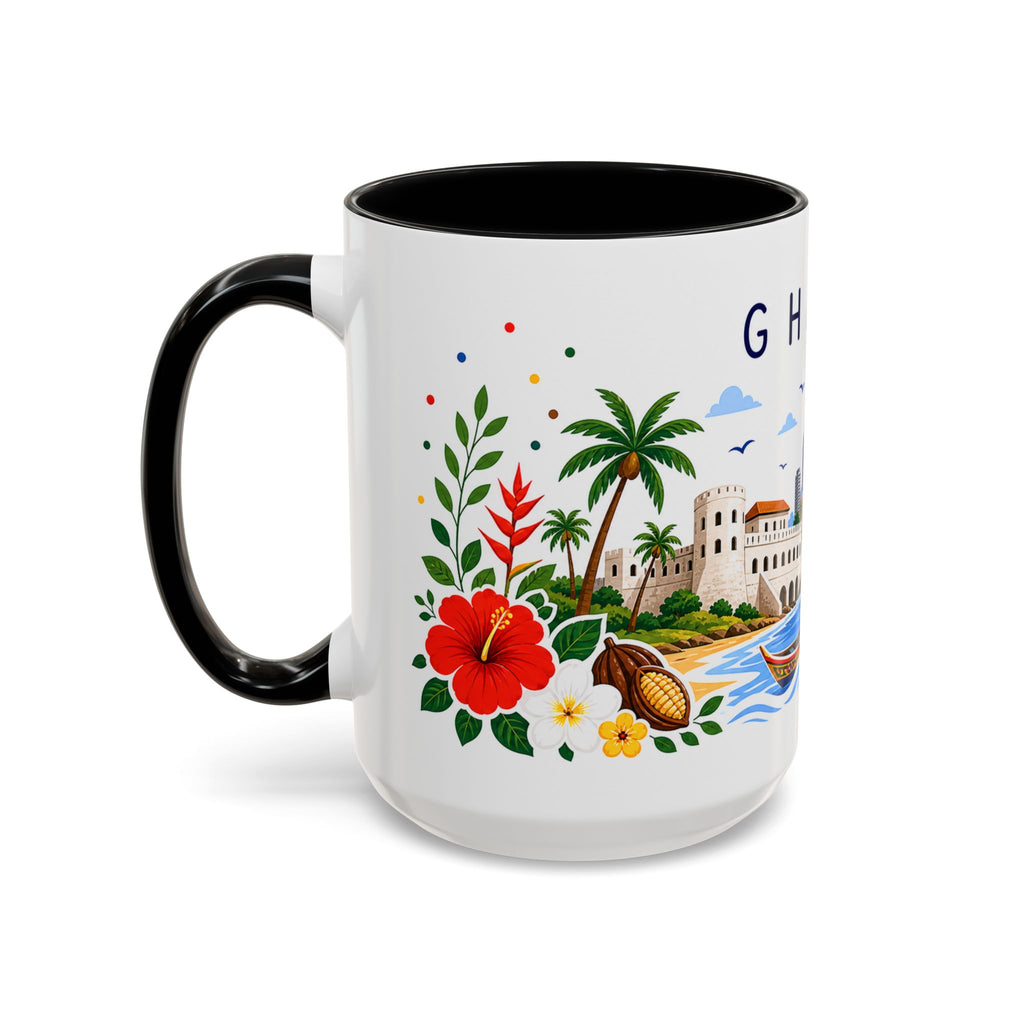 Ghana Coffee Mug | Travel Souvenir Accent Mug | Place Gift Ceramic Cup 11oz 15oz