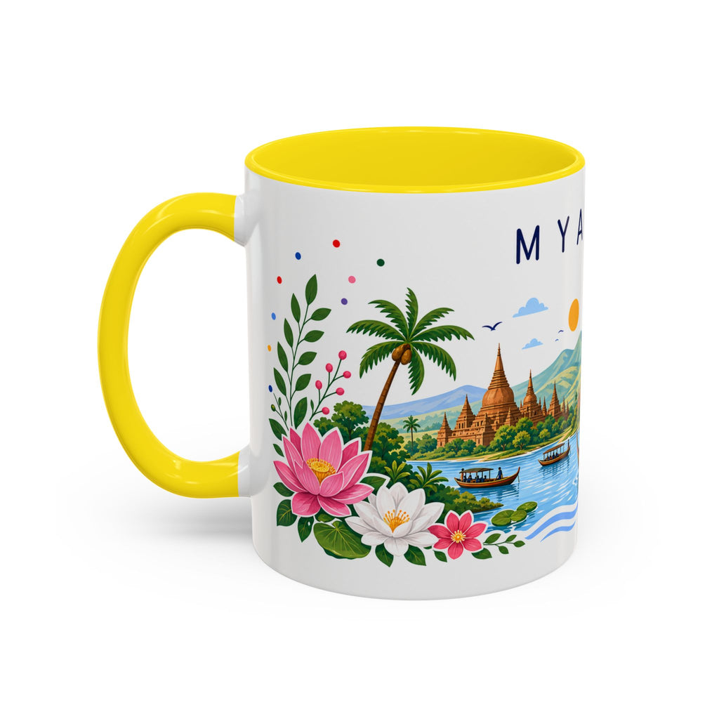 Myanmar Coffee Mug | Travel Souvenir Accent Mug | Place Gift Ceramic Cup 11oz 15oz