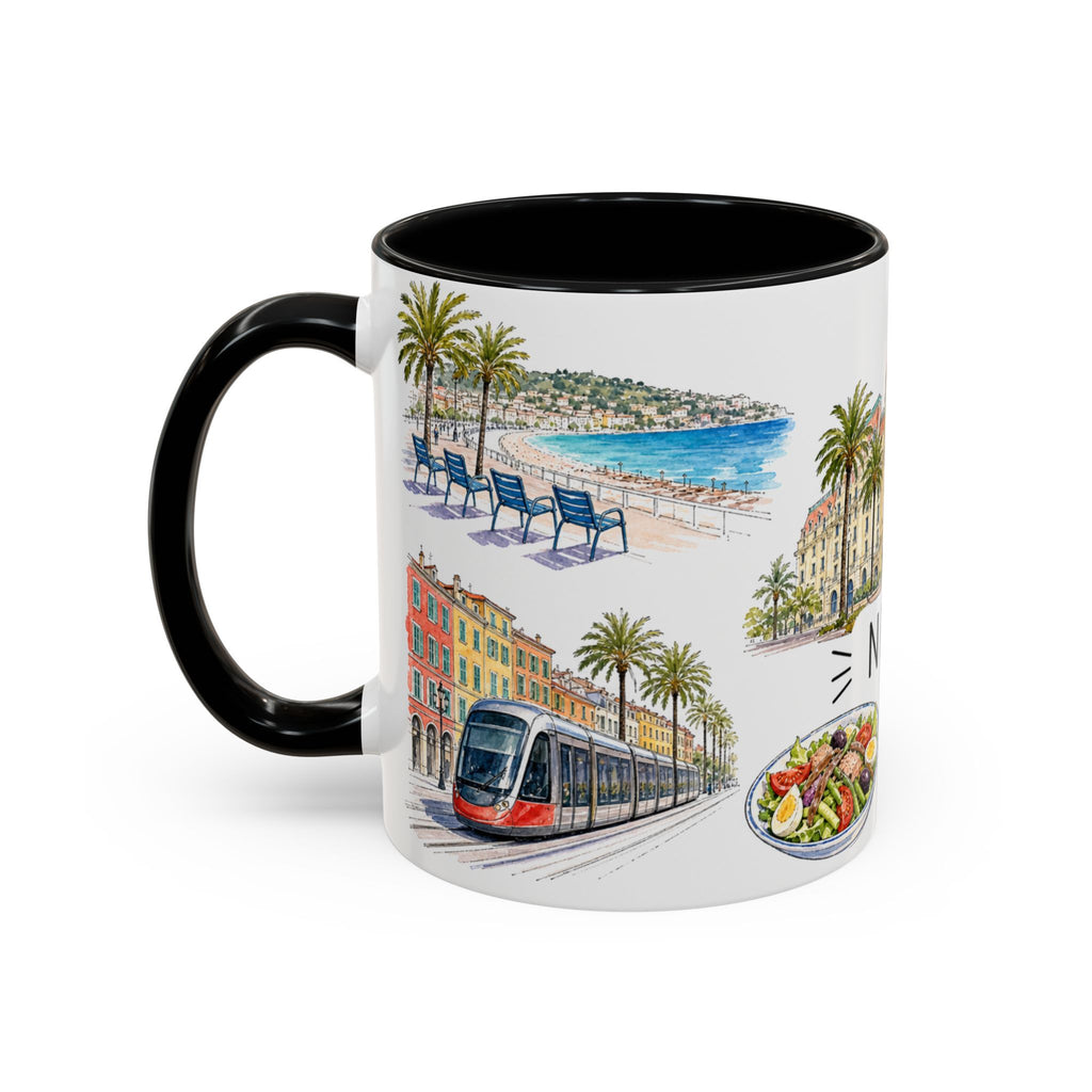 Nice Illustrated Travel Mug | City Souvenir Accent Coffee Mug | 11oz 15oz Ceramic Cup