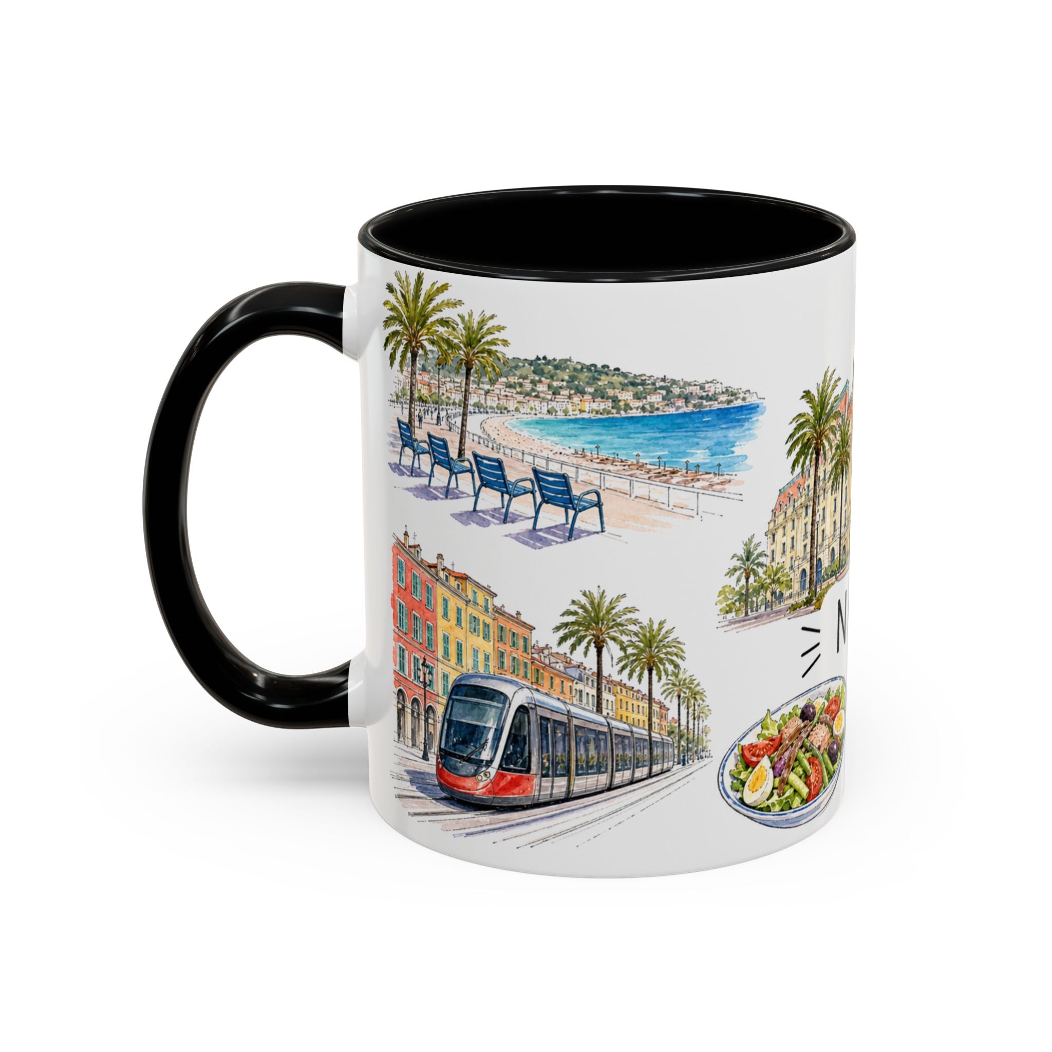 Nice Illustrated Travel Mug | City Souvenir Accent Coffee Mug | 11oz 15oz Ceramic Cup