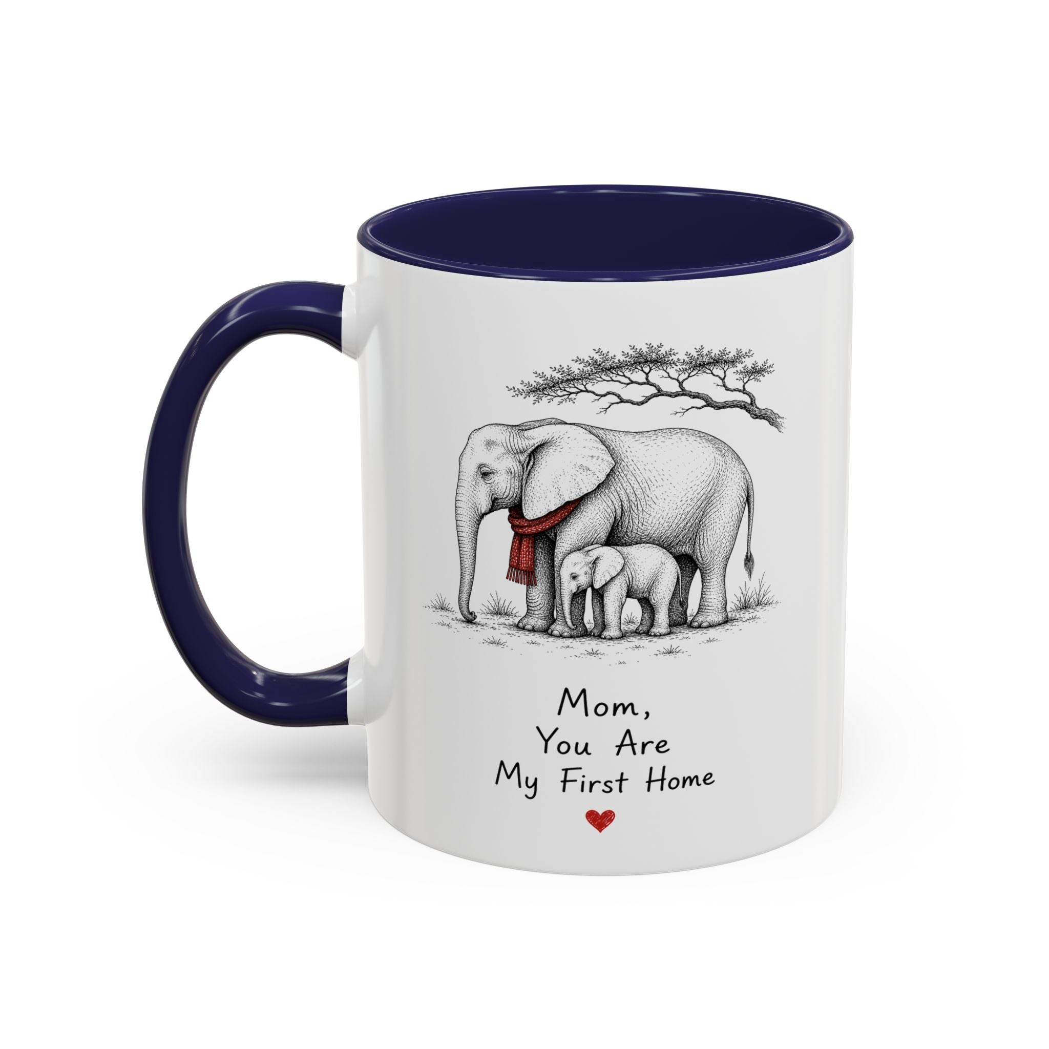 Elephant Mom Coffee Mug | First Home Forever Heart | Mother's Day Gift