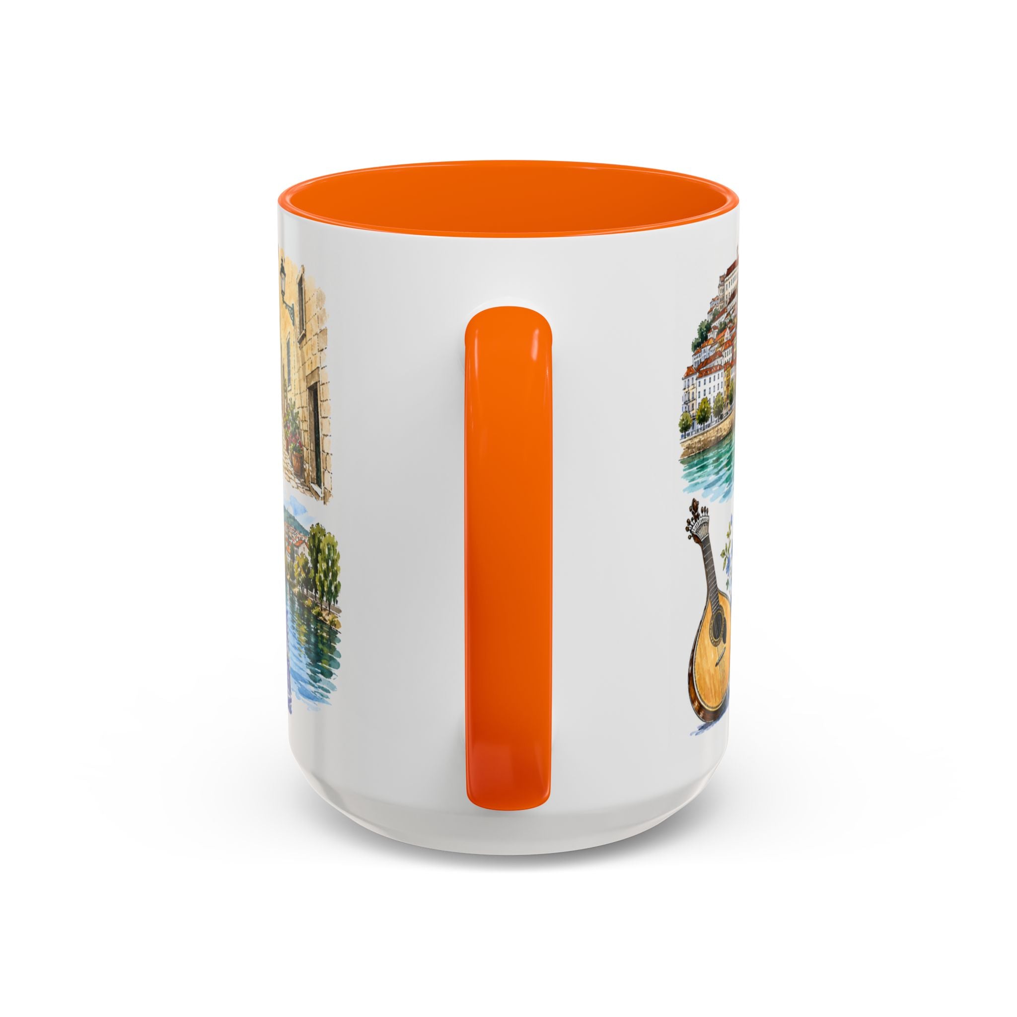 Coimbra Illustrated Travel Mug | City Souvenir Accent Coffee Mug | 11oz 15oz Ceramic Cup