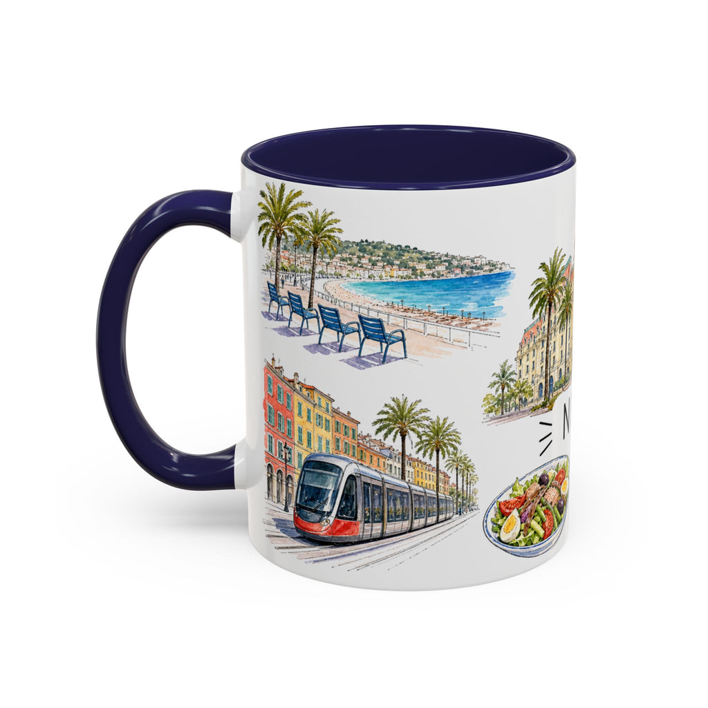 Nice Illustrated Travel Mug | City Souvenir Accent Coffee Mug | 11oz 15oz Ceramic Cup