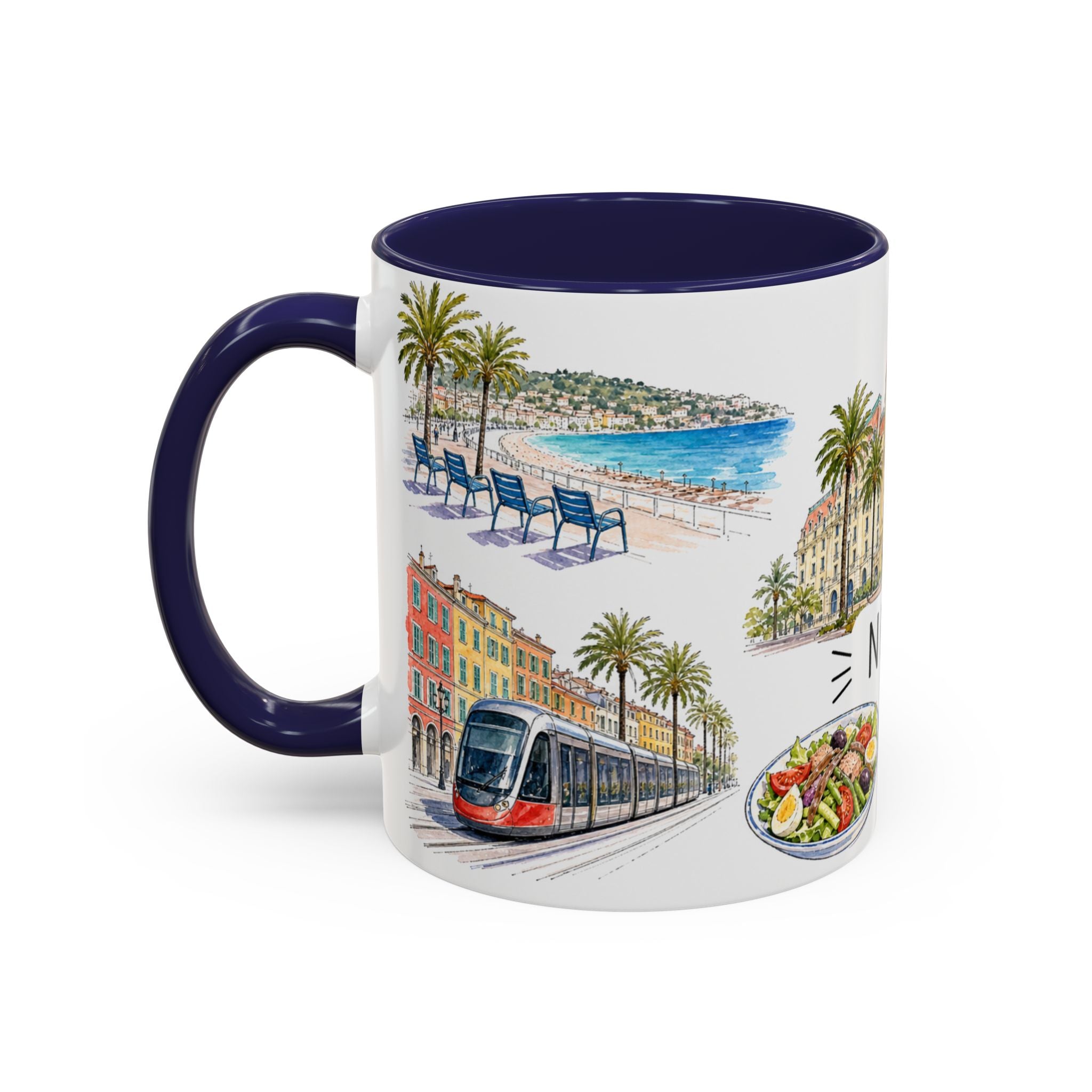 Nice Illustrated Travel Mug | City Souvenir Accent Coffee Mug | 11oz 15oz Ceramic Cup