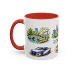 Charlotte Illustrated Travel Mug | City Souvenir Accent Coffee Mug | 11oz 15oz Ceramic Cup
