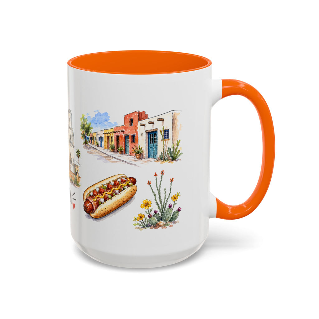 Tucson Illustrated Travel Mug | City Souvenir Accent Coffee Mug | 11oz 15oz Ceramic Cup